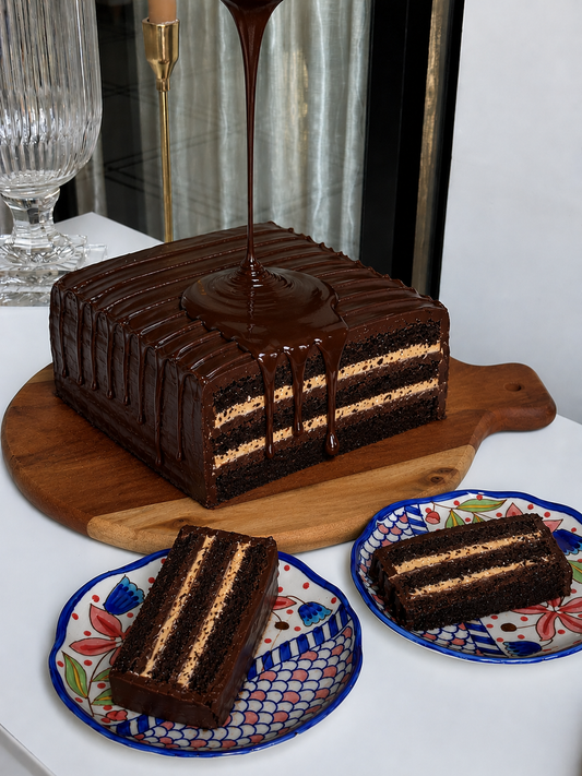 Whipped Caramel and Chocolate Layer Cake