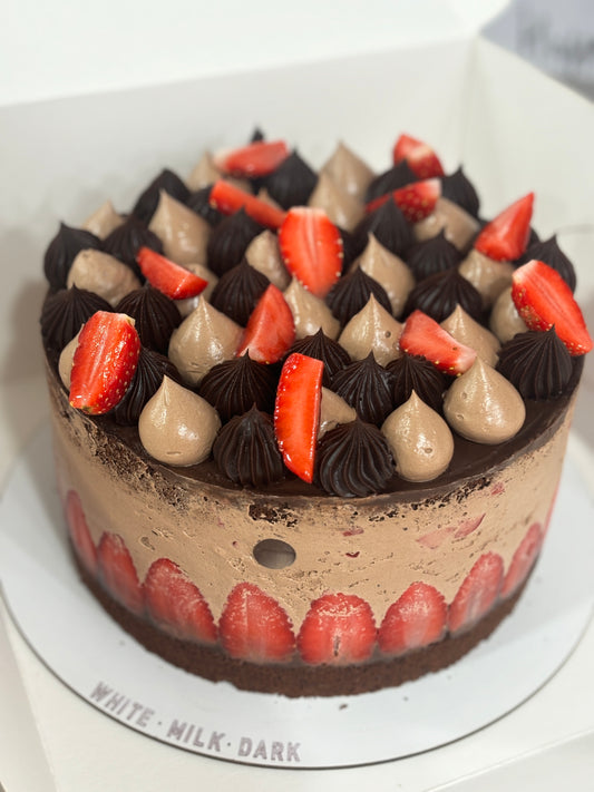 Dark Chocolate Strawberry Cake