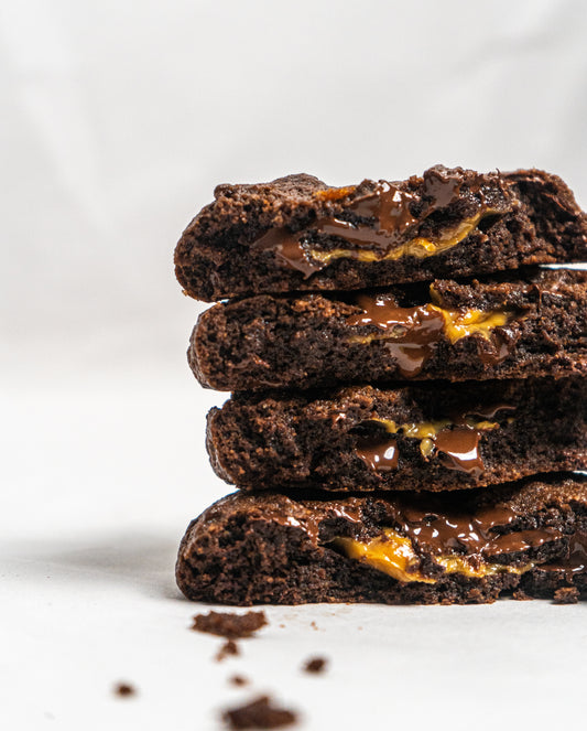 Dark Chocolate Sea Salt Caramel Cookies